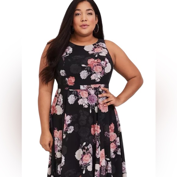 Torrid Georgette Floral Maxi Dress Romantic, Feminine, Formal, Dressy, Wedding - Picture 3 of 12